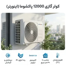 کولر گازی اسپلیت دیواری 12000 اینورتر پاکشوما مدل MPBI-12CH