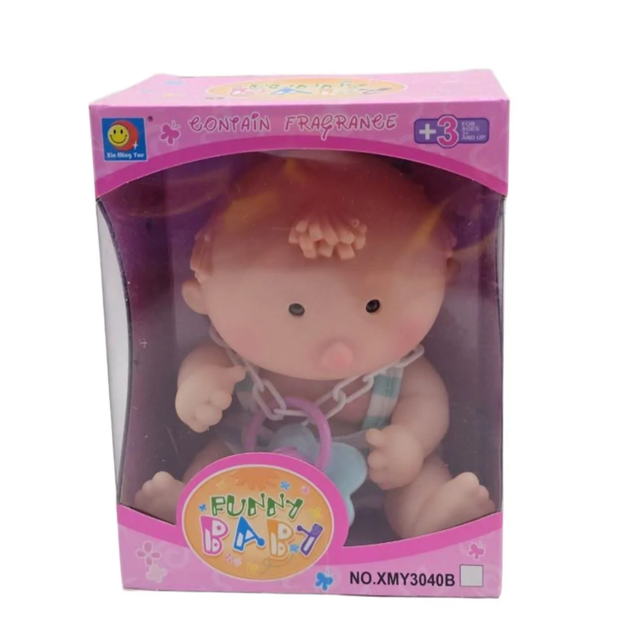 عروسک ناب سل مدل نخودی موزیکال عطری کد BABY FUNNY NO.XMY3040B ارتفاع 18 سانتی متر
