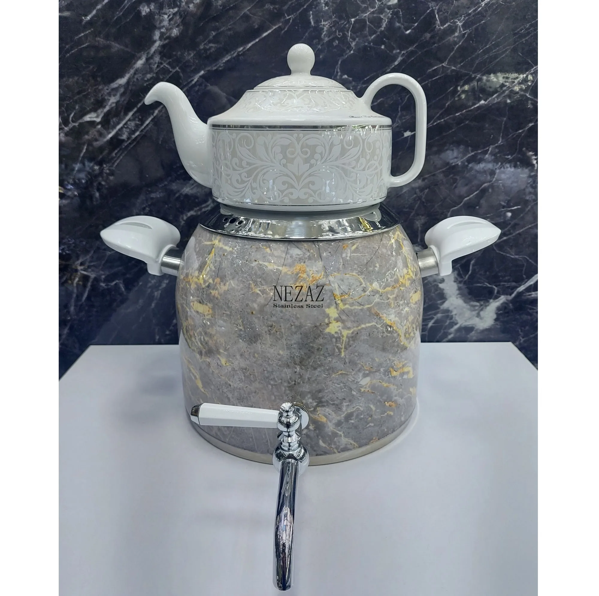 ست کتری و قوری نزاز طرح سنگ