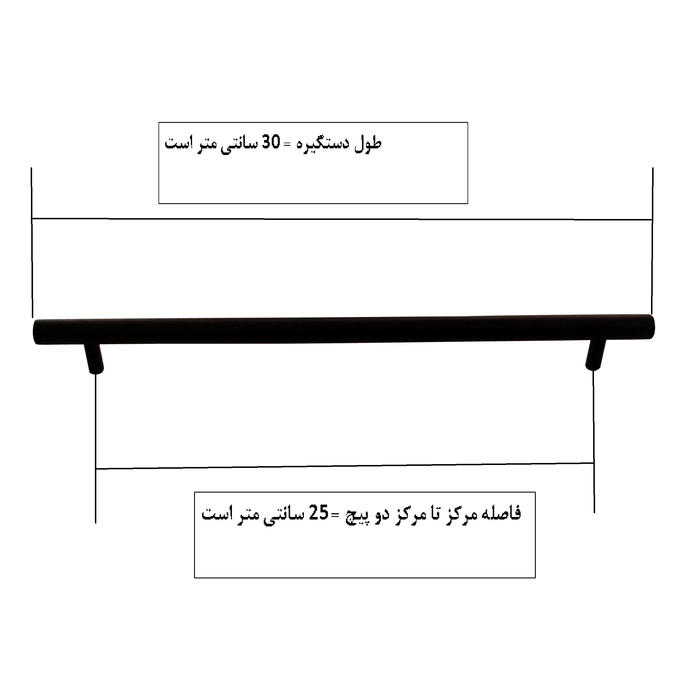 دستگیره کابینت و کمد مدل میله ای کد DS25 بسته 10 عددی