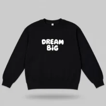 سویشرت دخترانه پنبه‌ای طرح حروف مدل DREAM BiG