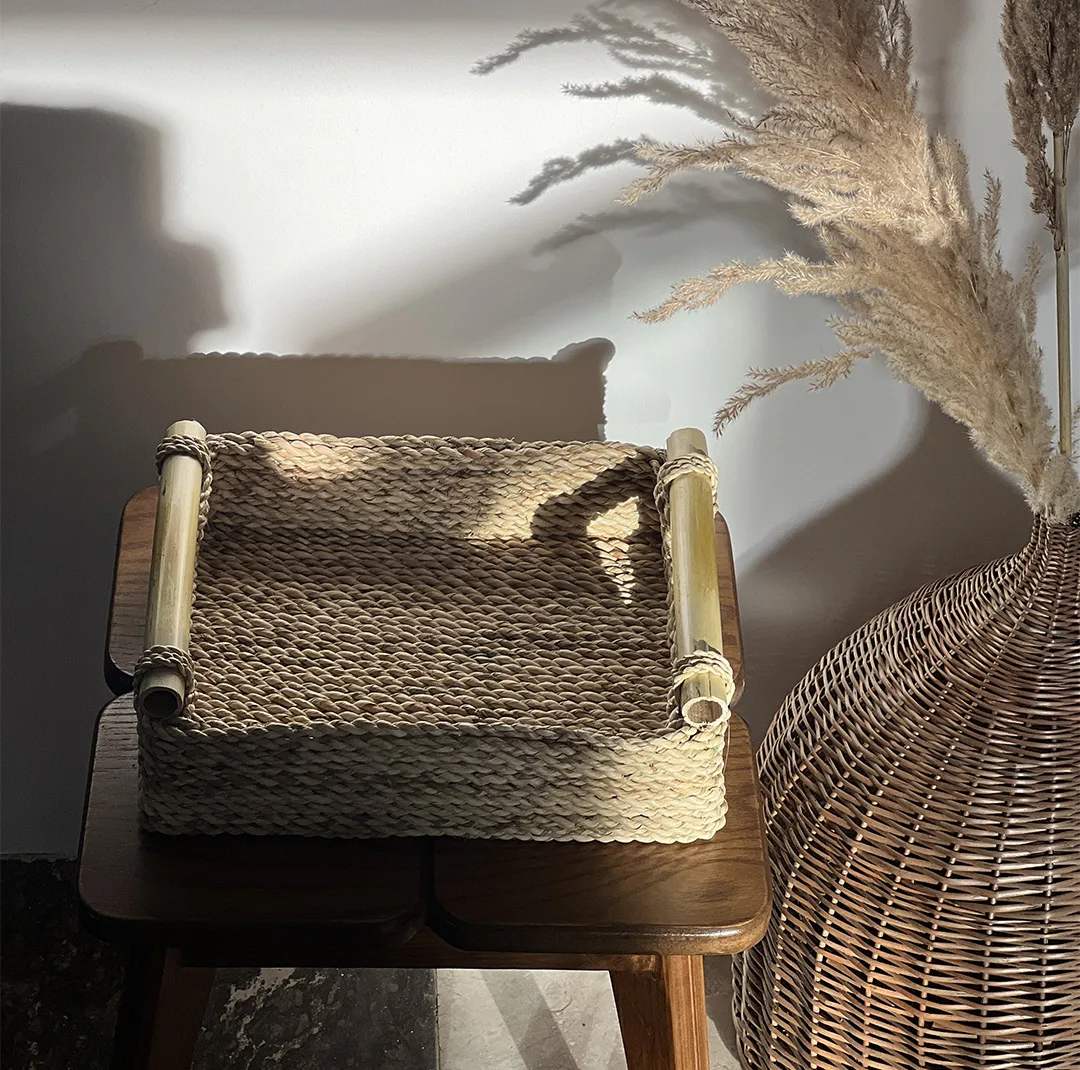 سینی حصیری مدل کیجا طرح مستطیل