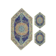 ست 5 تکه رومیزی ترمه نگین خاتم طرح افشار کد SRM