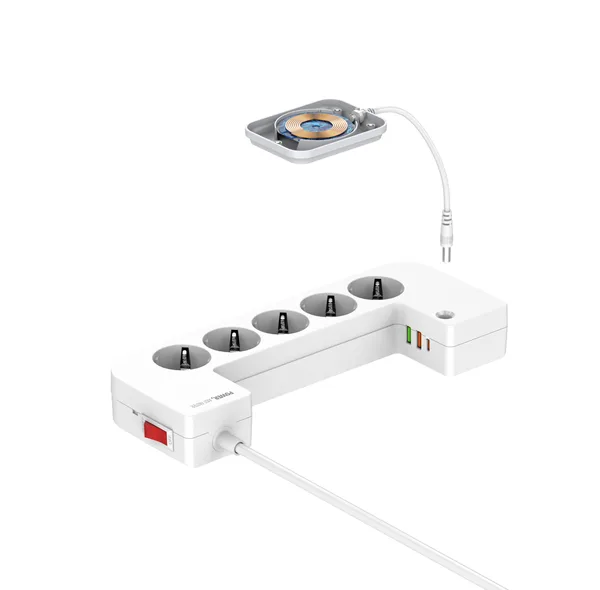 چند راهی برق و شارژر وایرلس الدینیو مدل LDNIO SN5311W