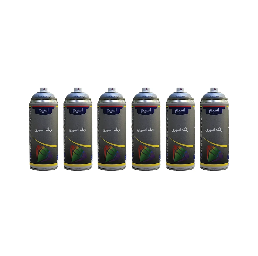 اسپری رنگ نقره ای اسپم مدل spm2 حجم 400 میلی لیتر مجموعه 6 عددی