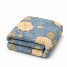 پتو مسافرتی 1 نفره طرح لیزری مدل گل پیونی سایز 160×220 سانتی‌متر