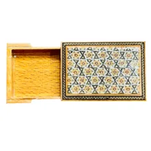 جا کارتی خاتم کاری چوبی صنایع دستی فاخر مدل درب دار ممتاز کد 11p8
