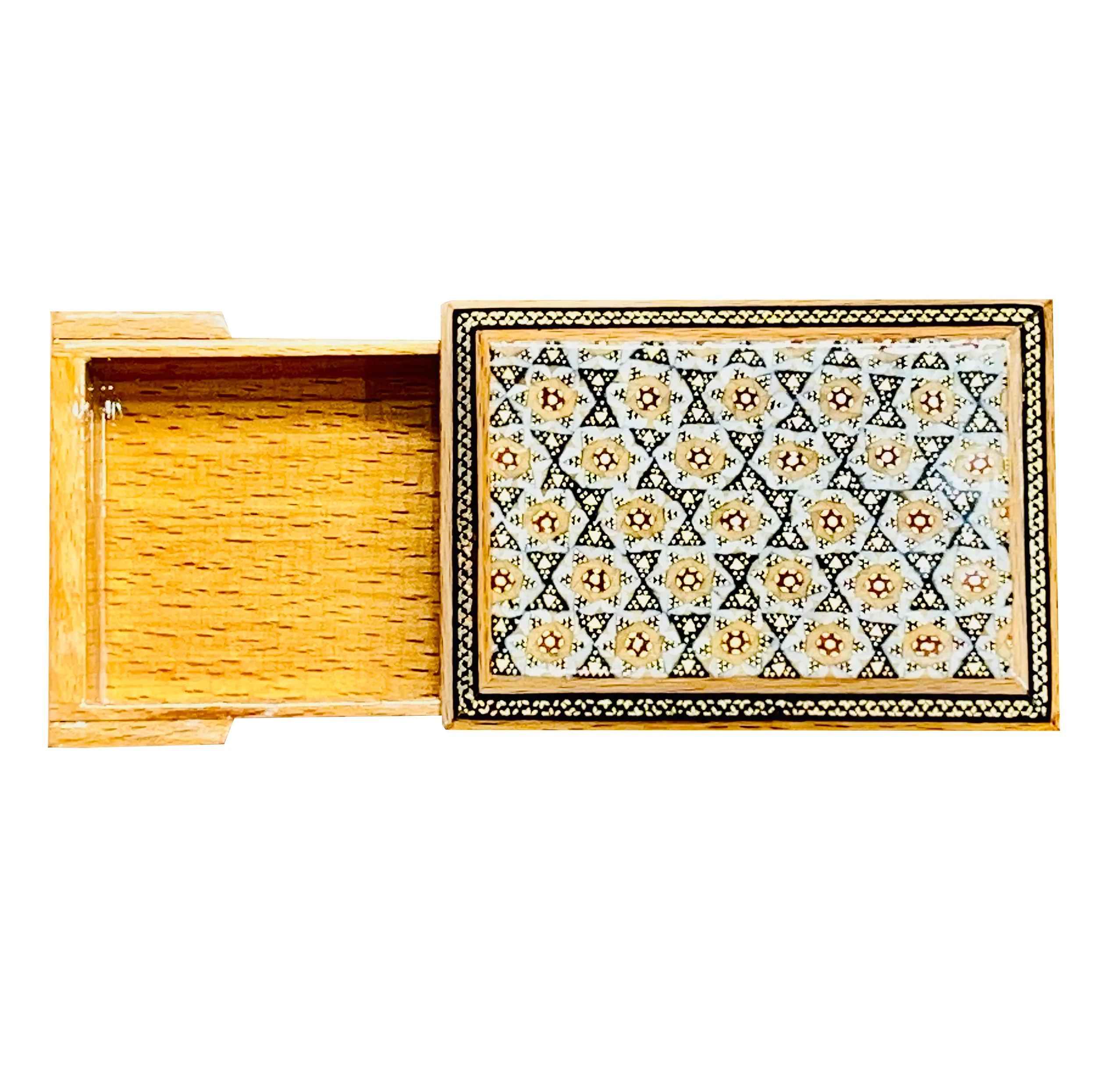 جا کارتی خاتم کاری چوبی صنایع دستی فاخر مدل درب دار ممتاز کد 11p8