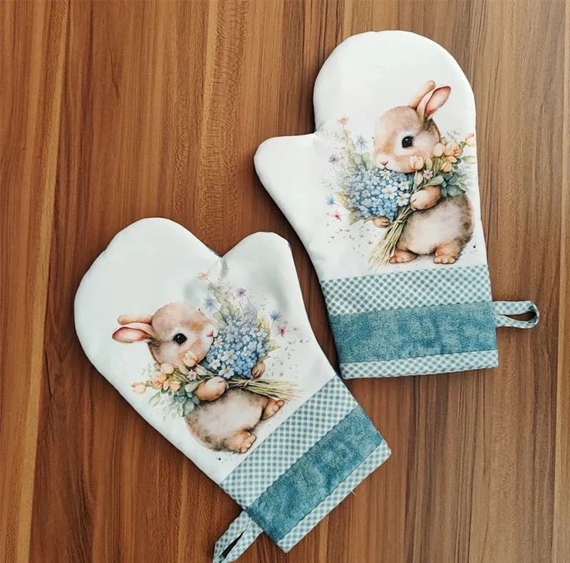 سرویس پارچه ای آشپزخانه 16 پارچه مدل خرگوش