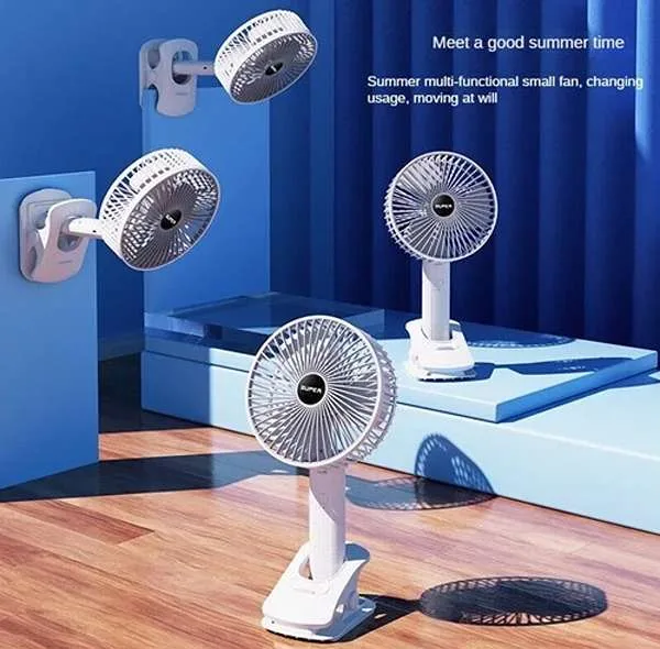 پنکه شارژی مدل Circulation Clamp Fan-2000 ظرفیت 1200 میلی آمپر ساعت