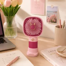 پنکه‌ رومیزی شارژی مدل همراه 3 حالته پایه دار کد Square Mini Cooling Fan