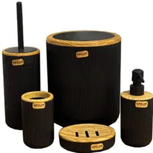 ست سرویس بهداشتی 5 پارچه امپرلند مدل کریز طرح چوب کد TP9356