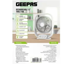 پنکه شارژی جی پاس مدل GF21189 ظرفیت 7300 میلی آمپر ساعت