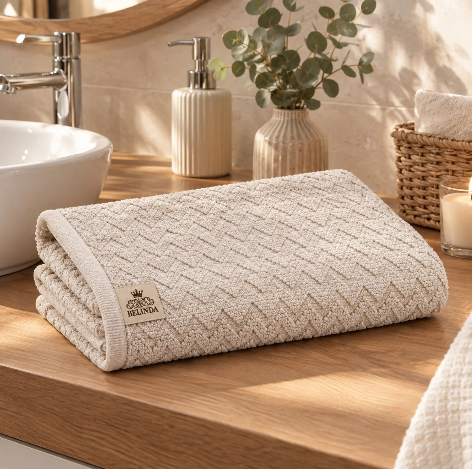 حوله دستی بلیندا مدل COTTON سایز 40×80 سانتیمتر