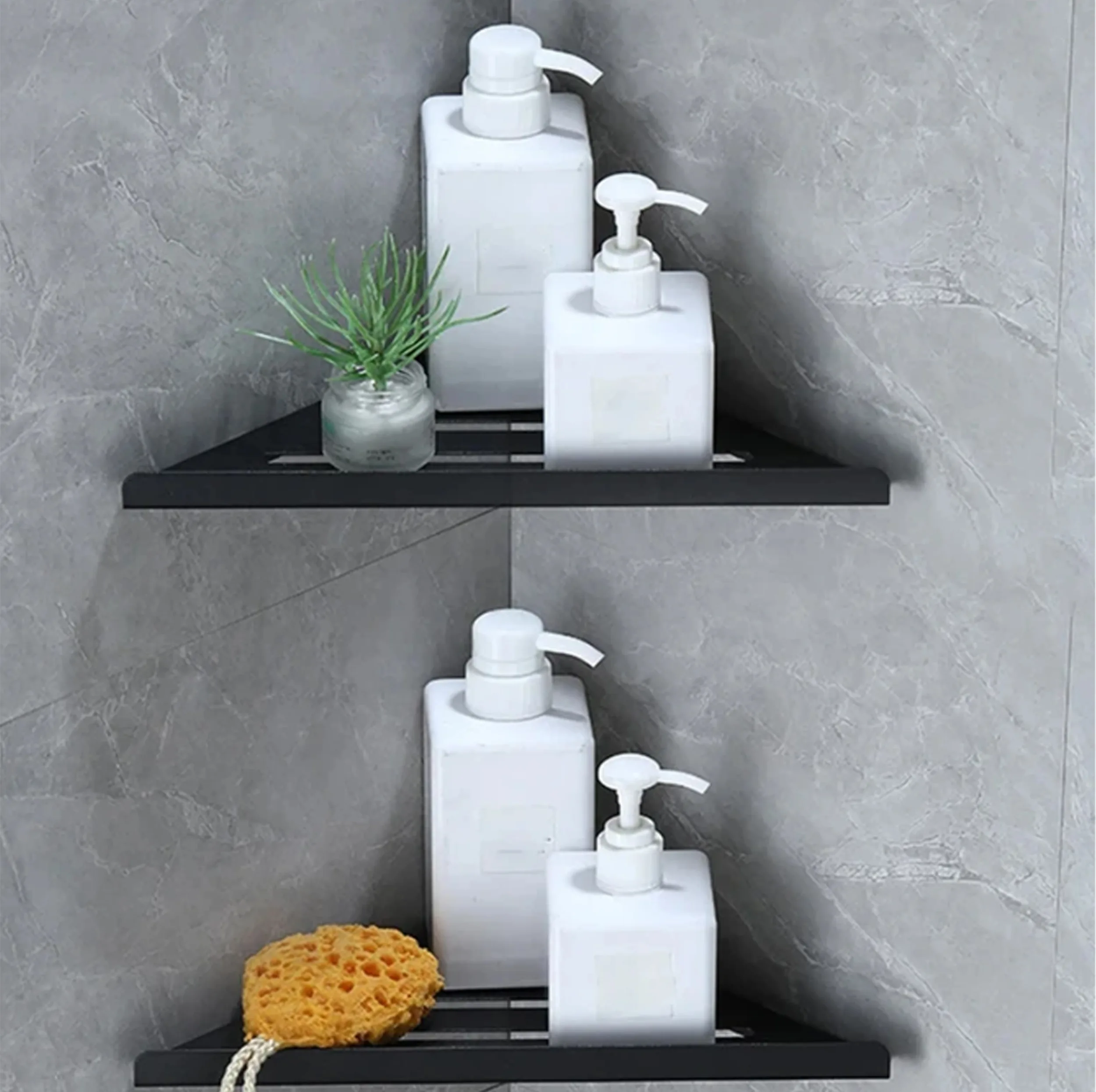 شلف دیواری مدل فروردین طرح مثلث کد A03 بسته 3 عددی