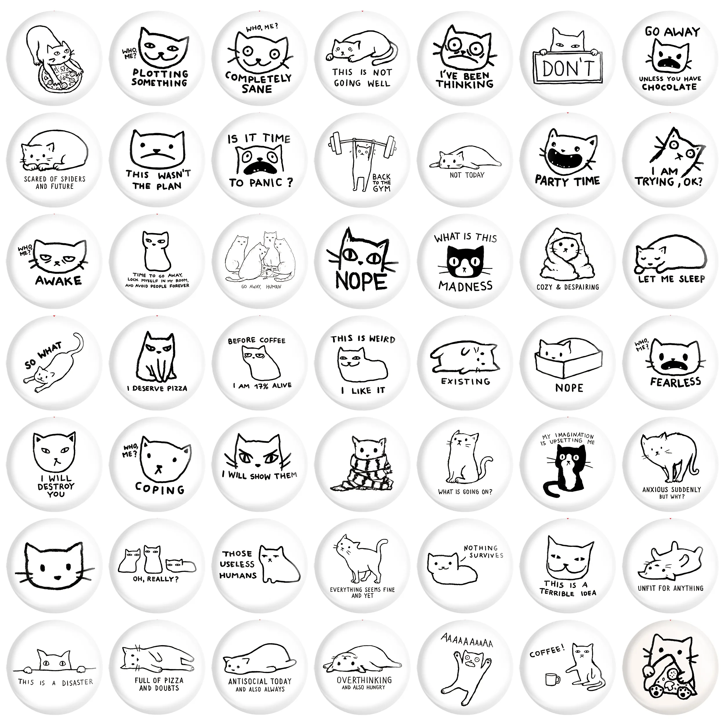 مگنت خندالو مدل گربه Cat کد 138 مجموعه 49 عددی
