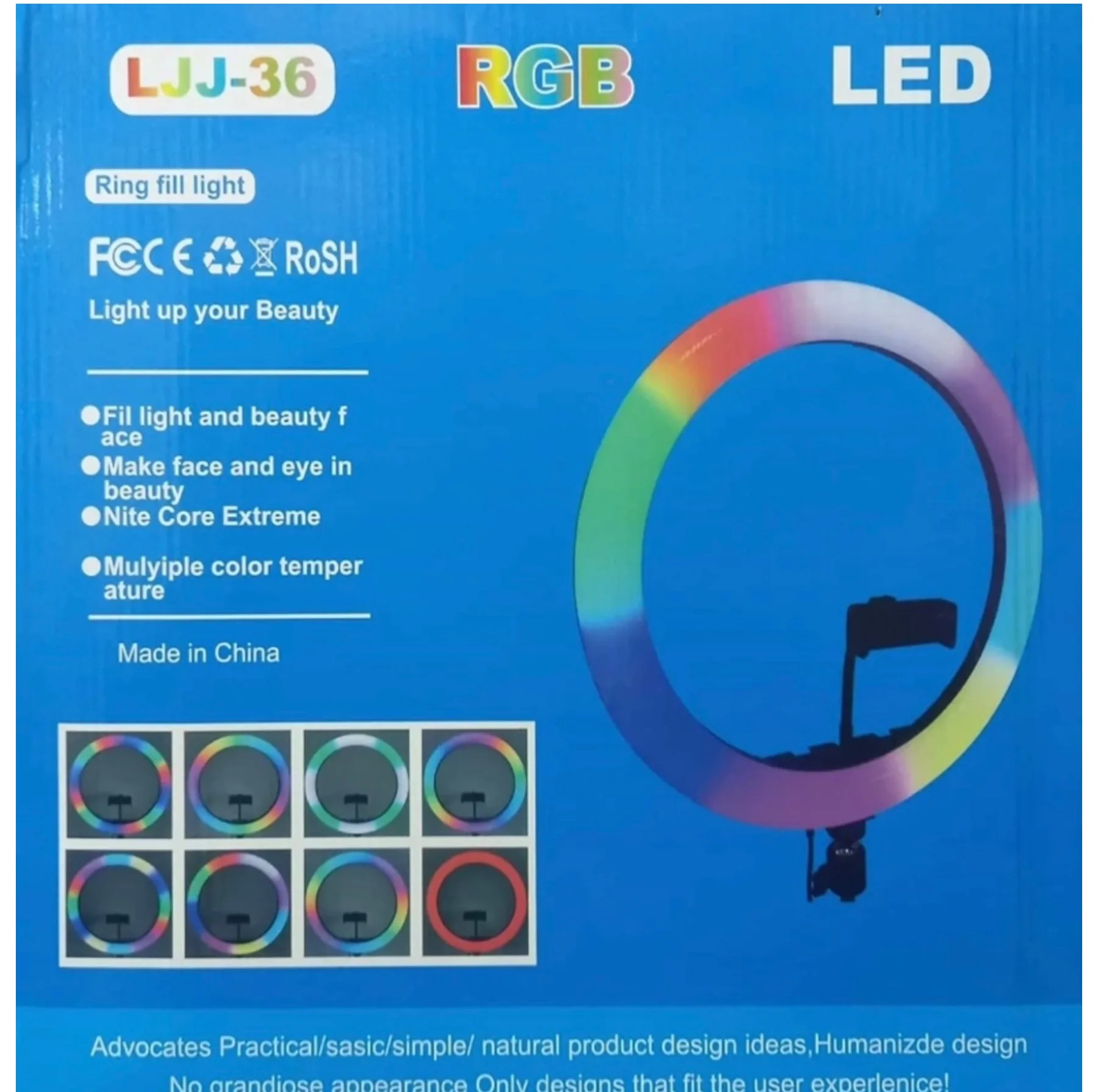 رینگ لایت مدل LJJ36 RGB به همراه سه پایه