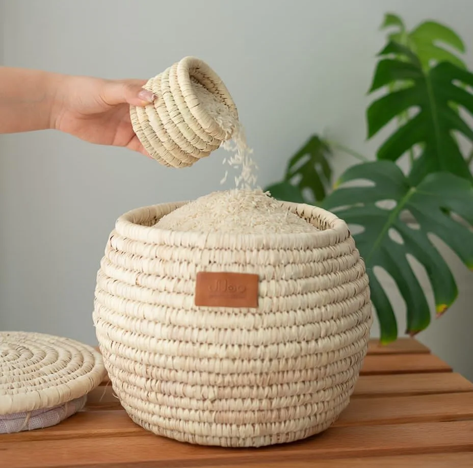 سطل برنج حصیری مهتاک دکور کد 10