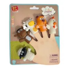 عروسک انگشتی  ناب سل مدل سیلیکونی طرح حیوانات مزرعه بامزه کد FINGER PUPPET NAAB001 مجموعه 5 عددی