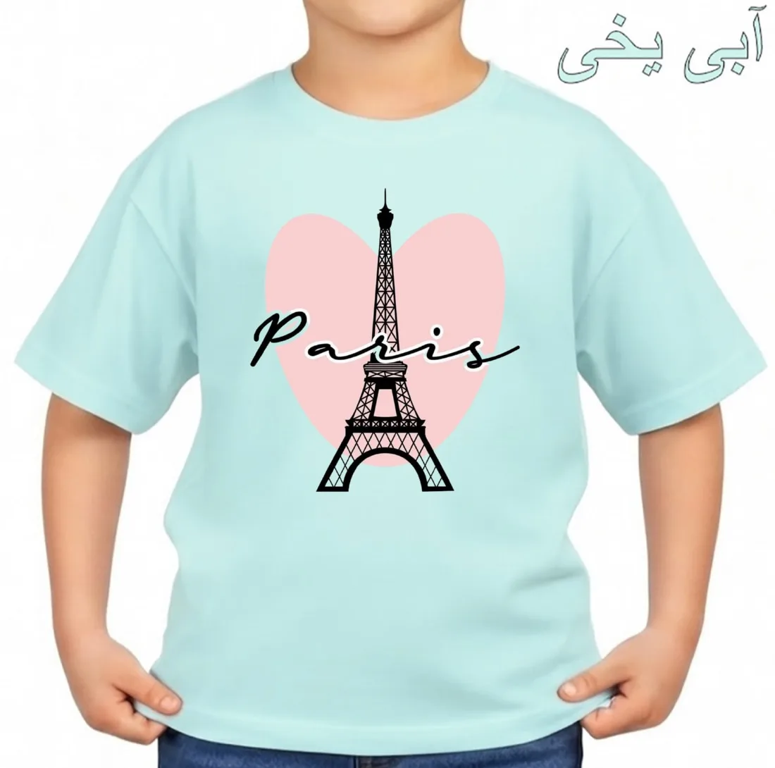 تیشرت آستین کوتاه بچگانه مدل پاریس کد p1