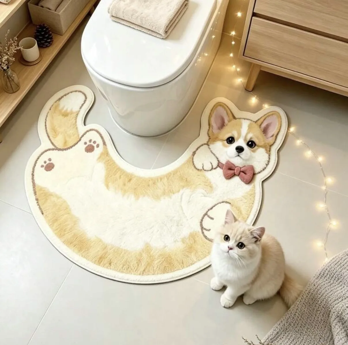پادری حمام مدل Dog pattern سایز ۴۰.۷۰ سانتی متر مناسب فضای داخلی