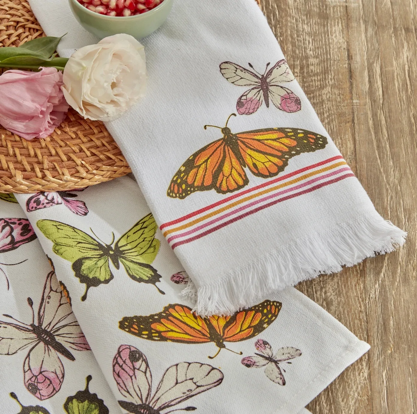 دستمال آشپزخانه کاراجا مدل Butterfly مجموعه 2 عددی