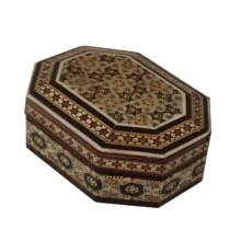 جعبه جواهرات خاتم کاری چوبی کد 1033