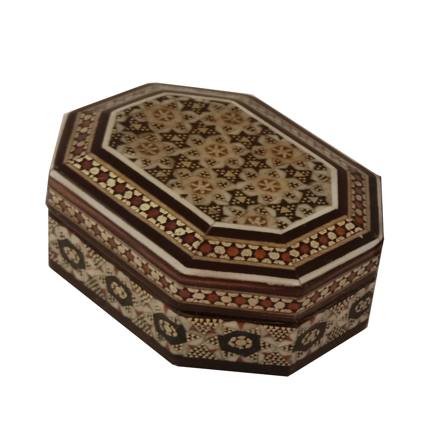 جعبه جواهرات خاتم کاری چوبی کد 1033