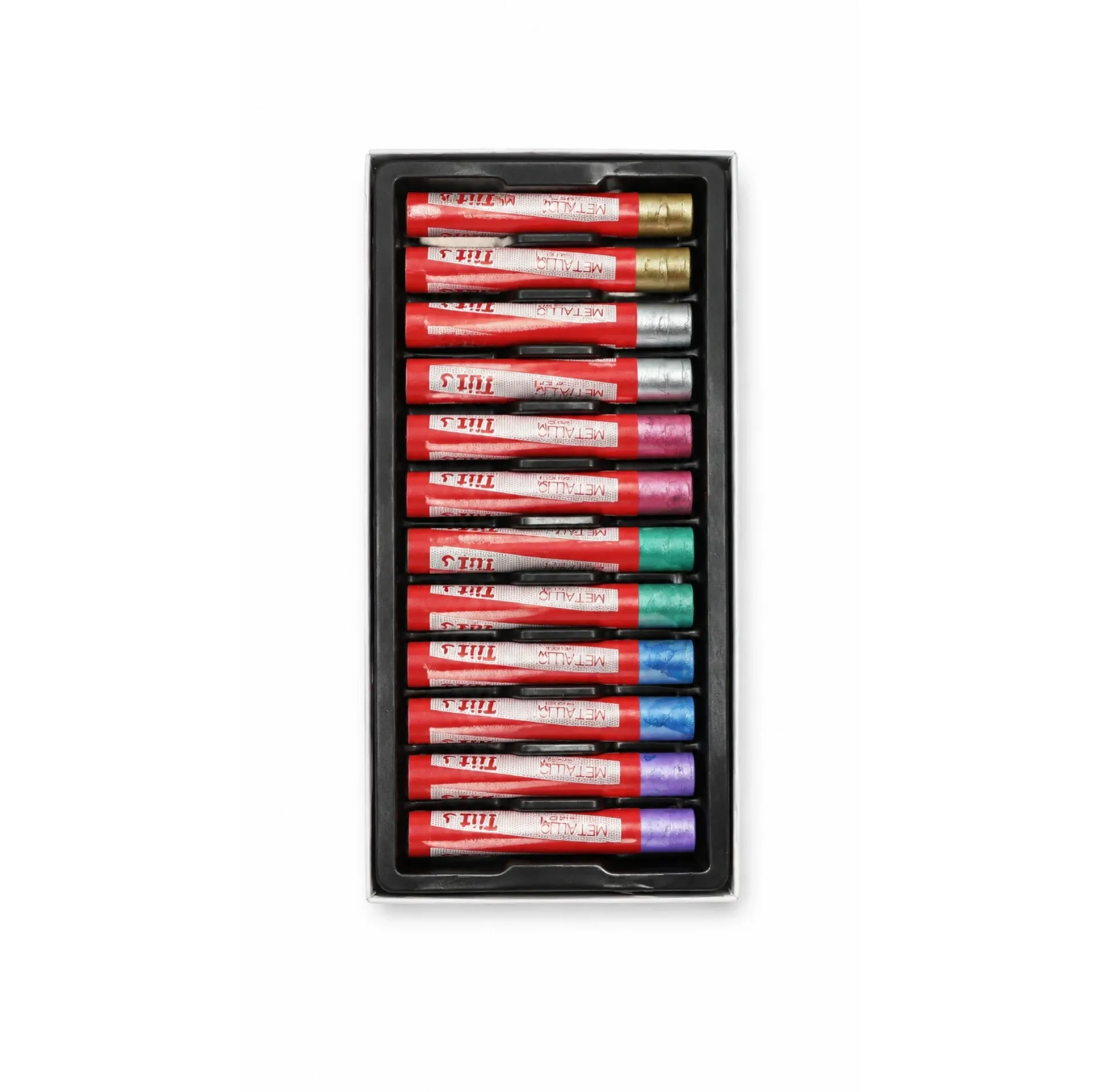 پاستل روغنی 12 رنگ تی تی مدل metallic