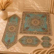 ست پنج تکه رومیزی ترمه مدل افشار