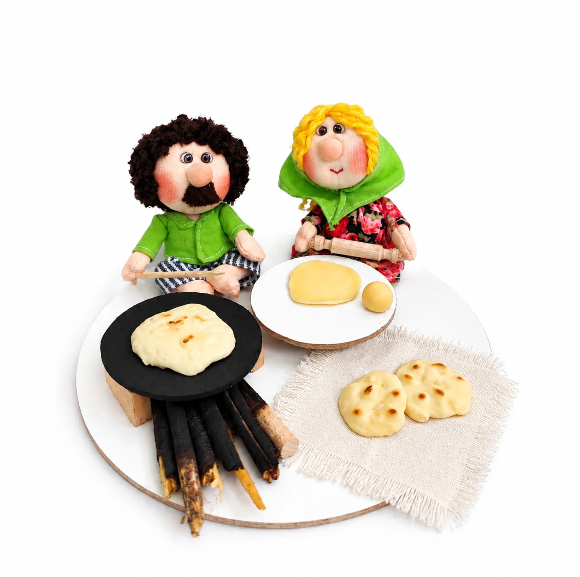 عروسک پارچه ای مدل زوج نان پز