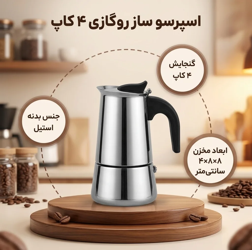 اسپرسو ساز مدل 4 کاپ