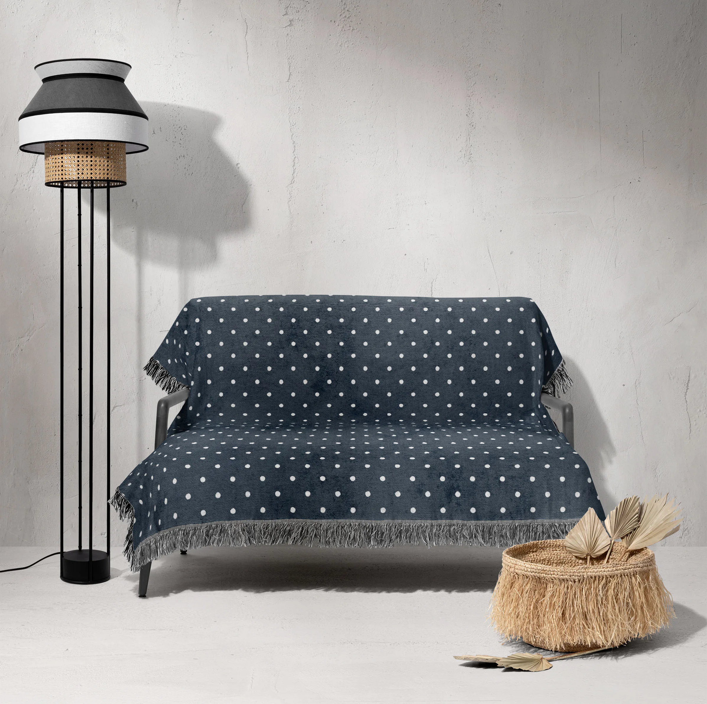 شال مبل و تخت خانه مسعود مدل مخمل ریشه دار کد 001 سایز 170x140 سانتی‌ متر