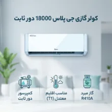 کولر گازی اسپلیت دیواری 18000 دور ثابت جی پلاس مدل GAC-TF18TPN1I/GAC-TF18TPU1I