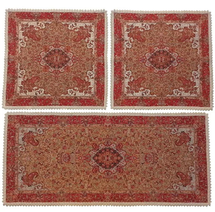 ست سه تکه رومیزی ترمه کد TRSETE3