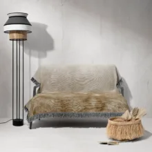 شال مبل و تخت خانه مسعود مدل مخمل ریشه دار کد 001 سایز 170x140 سانتی‌ متر