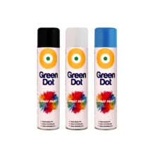 اسپری رنگ آبی روشن و مشکی براق و سفید براق گرین دات مدل color 3 حجم 250 میلی لیتر مجموعه 3 عددی