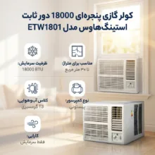 کولر گازی پنجرهای 18000 دور ثابت استینگهاوس مدل ETW1801