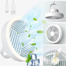 پنکه رومیزی شارژی مدل ال ای دی دار کد RY-2301