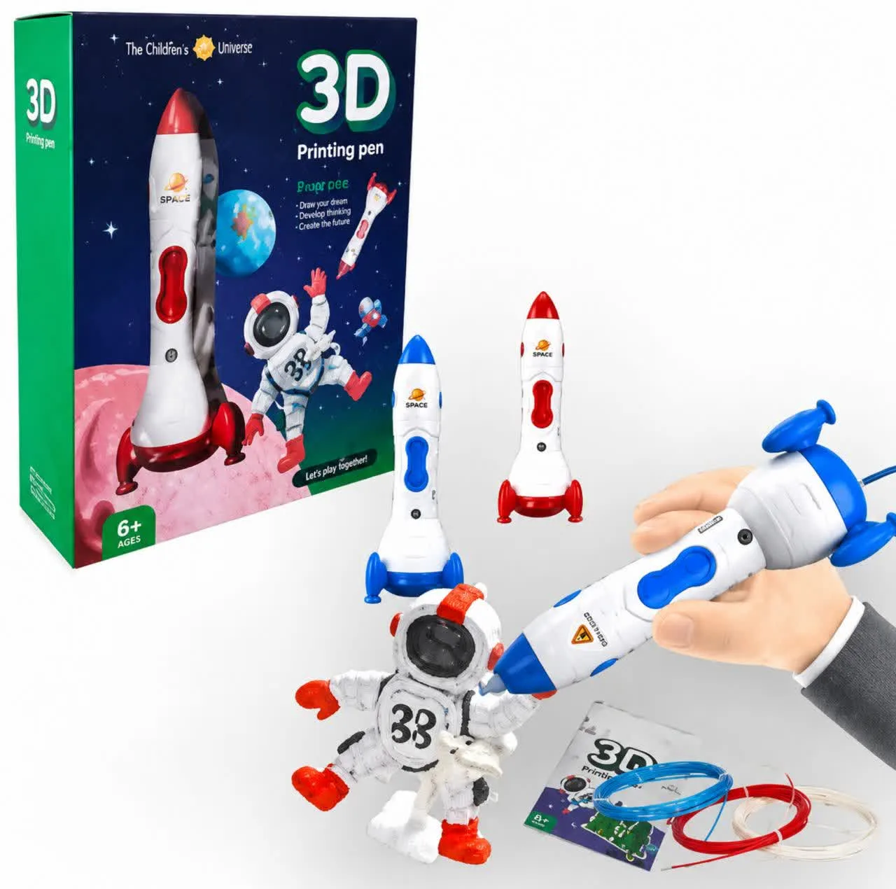 قلم طراحی سه بعدی ناب سل مدل فضایی بامزه کد 3D PRINTING PEN NAAB002