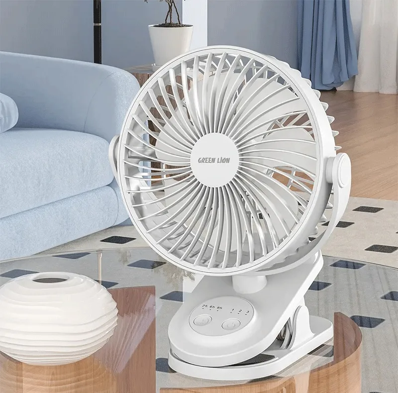 پنکه گیرهای شارژی گرین لاین مدل clip fan ظرفیت 4000 میلی آمپر ساعت