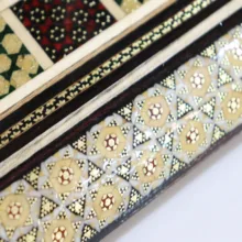 صفحه شطرنج خاتم کاری چوبی صنایع دستی فاخر مدل ممتاز مطول طرح نقاشی برجسته گل و مرغ کد HQBl4030