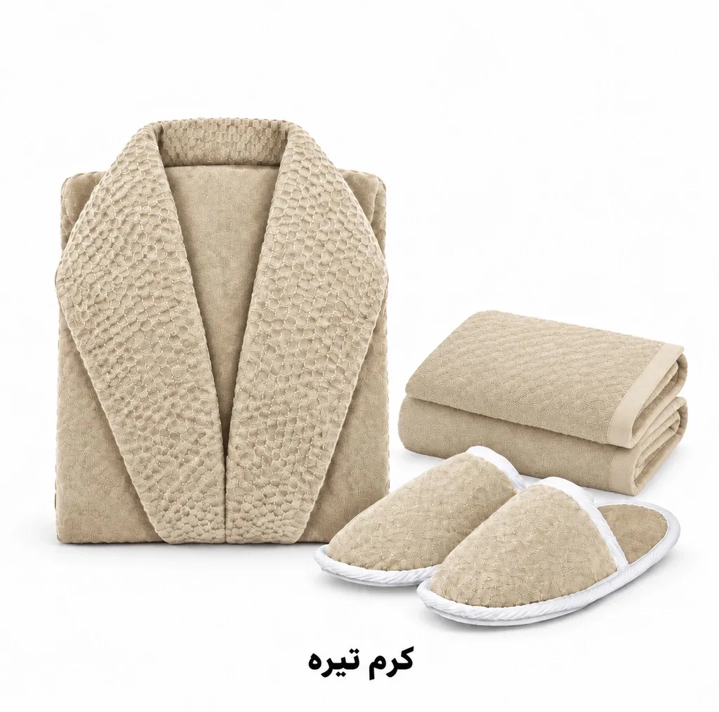 سرویس حوله پالتویی 3 تکه الماس مدل Anima سایز 125 مناسب قد 160 تا 185 سانتی متر
