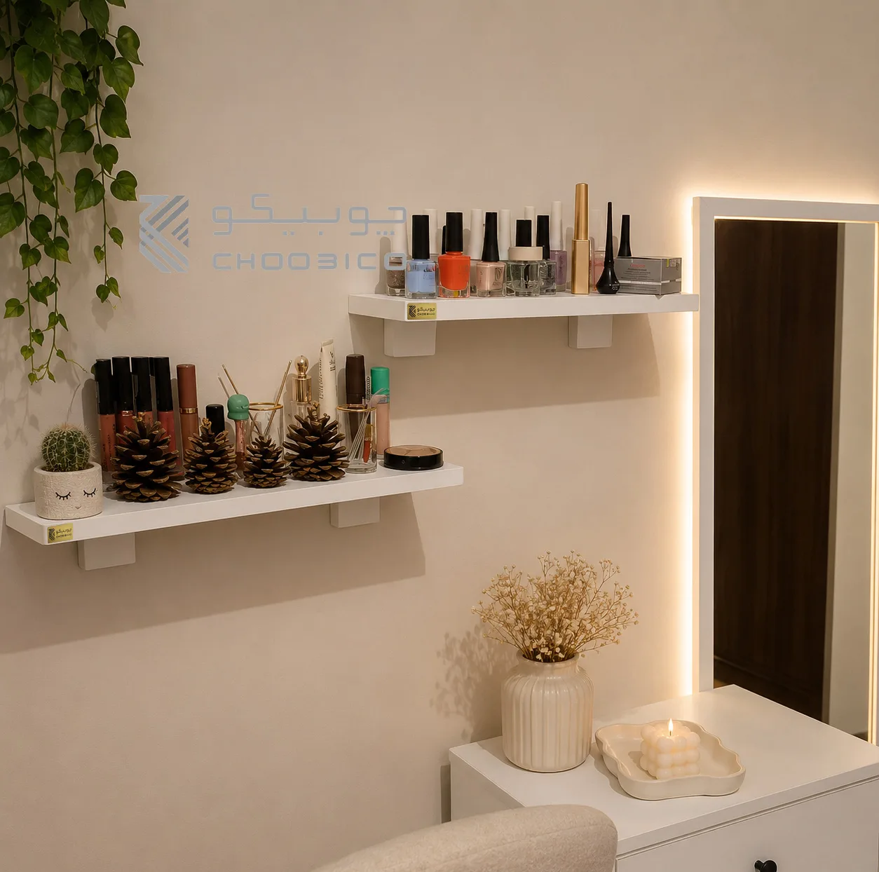 شلف دیواری چوبیکو مدل shelf5015 بسته 4 عددی