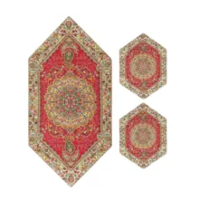 ست 5 تکه رومیزی ترمه نگین خاتم طرح افشار کد GHR