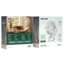 پنکه گیره‌ای شارژی گرین لاین مدل clip fan ظرفیت 4000 میلی آمپر ساعت