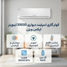 کولر گازی اسپلیت دیواری 30000 اینورتر ایکس ویژن مدل XAC-30CHSA/HUIT3