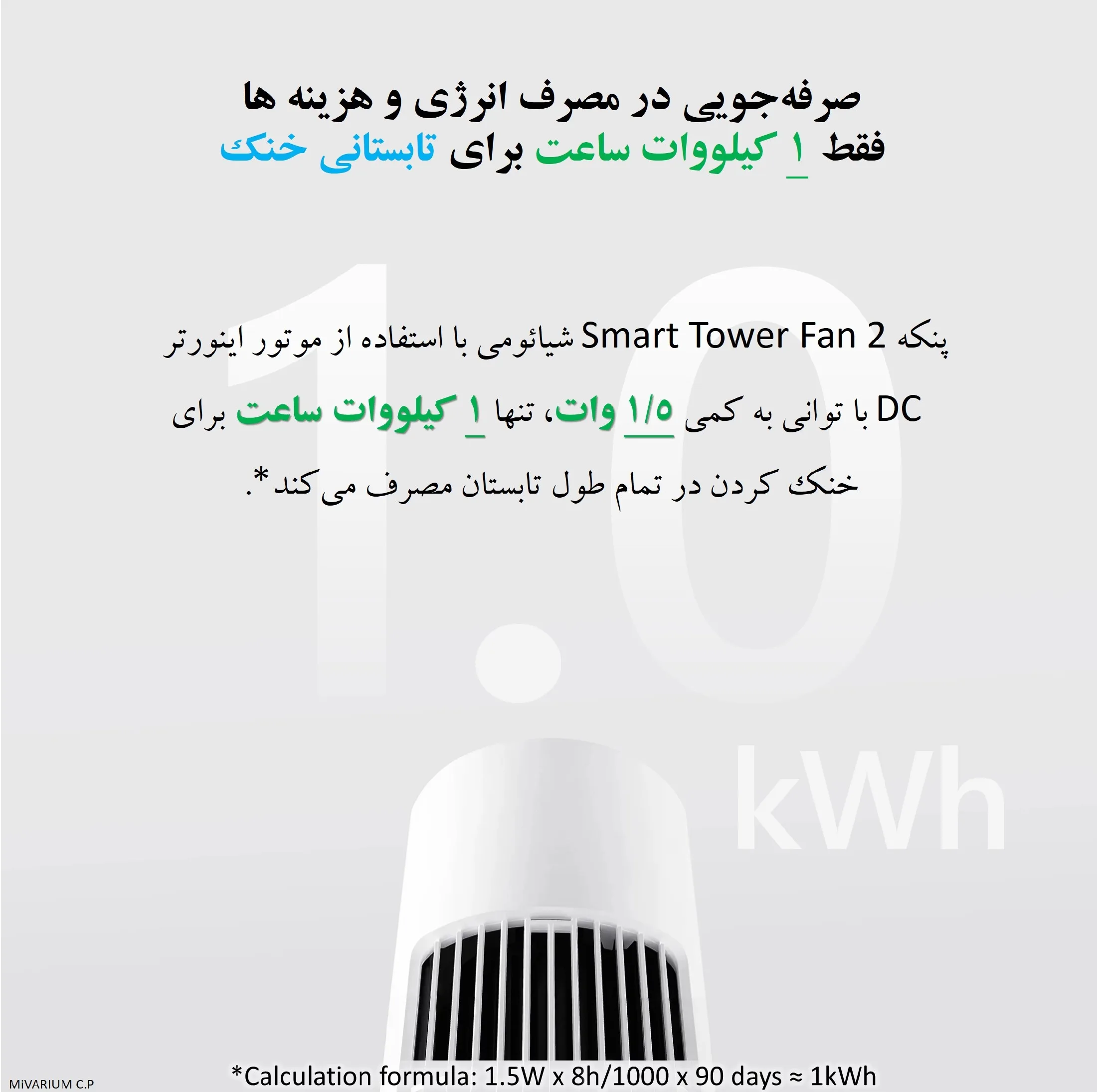 پنکه رومیزی شیائومی مدل Smart Tower Fan 2