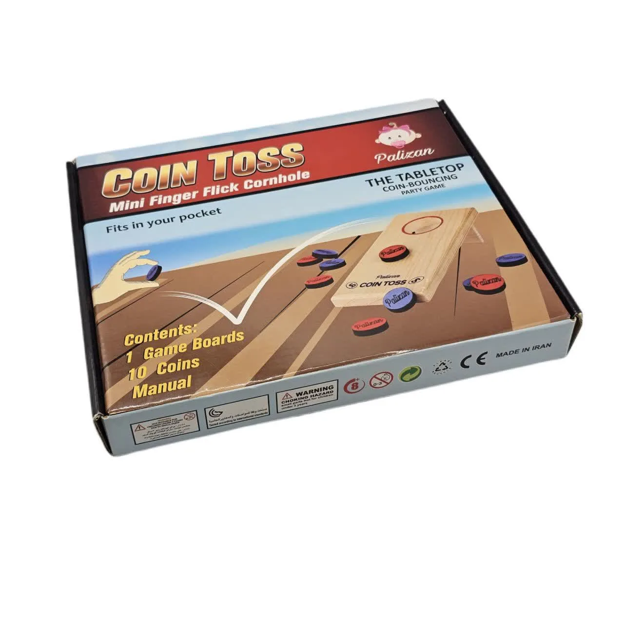 بازی فکری ناب سل مدل پرتاب سکه چوبی کد COIN TOSS MINI FINGER FLICK CORNHOLE
