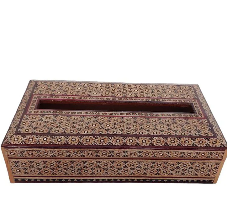 جعبه دستمال کاغذی خاتم کاری کد004